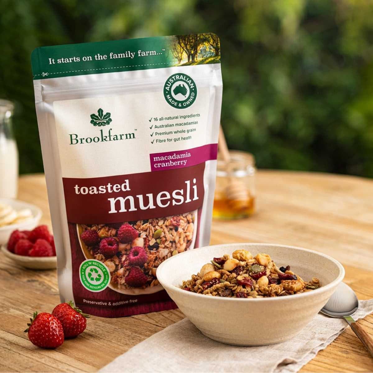 Thumbnail Brookfarm Toasted Muesli Macadamia Cranberry 500g