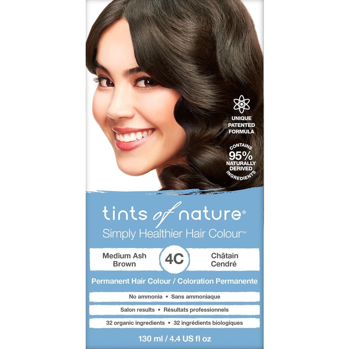 Thumbnail Tints of Nature 4C Medium Ash Brown Permanent Hair Colour 130ml