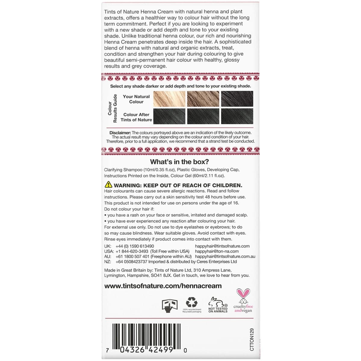 Thumbnail Tints of Nature Henna Cream Black 70ml