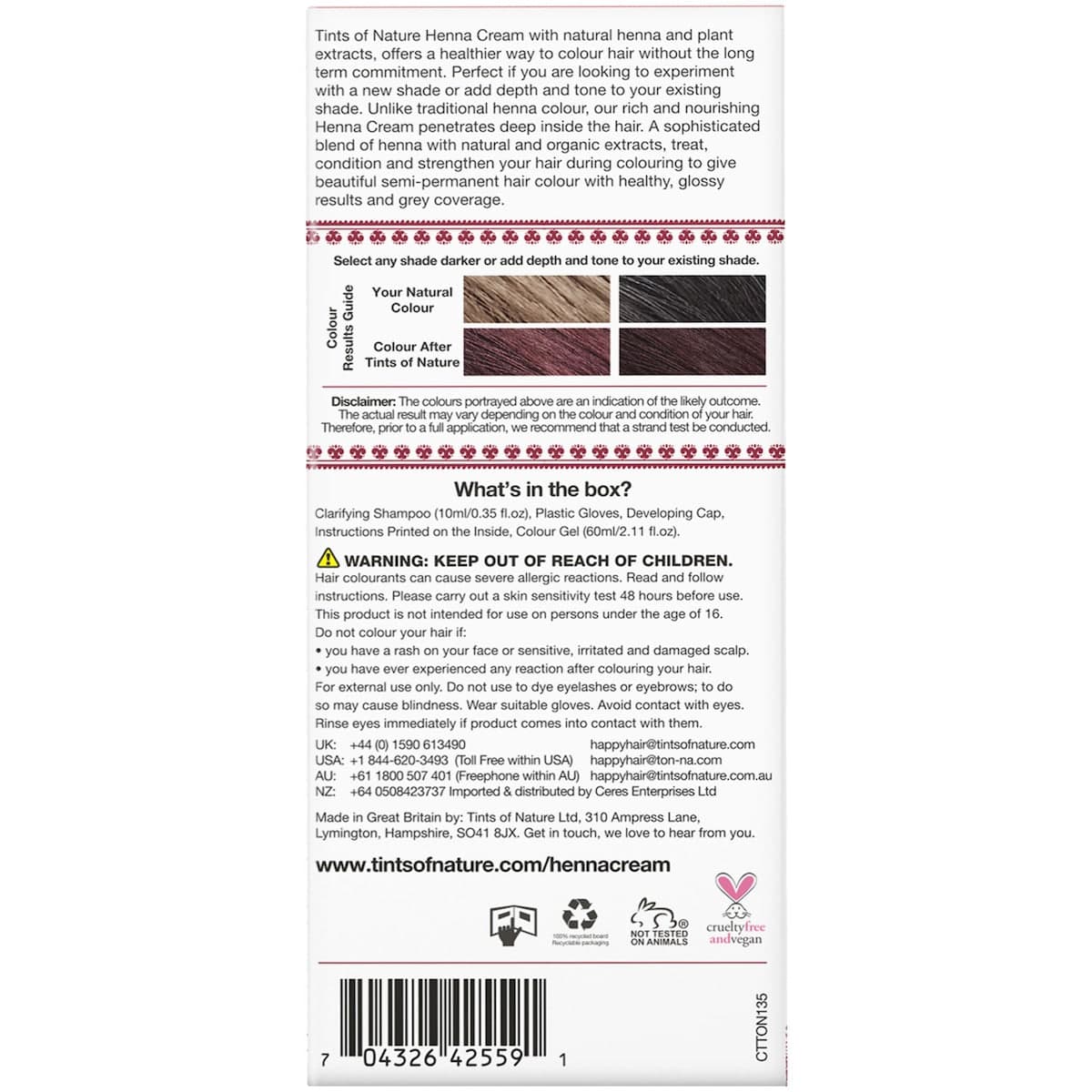 Thumbnail Tints of Nature Henna Cream Burgundy 70ml