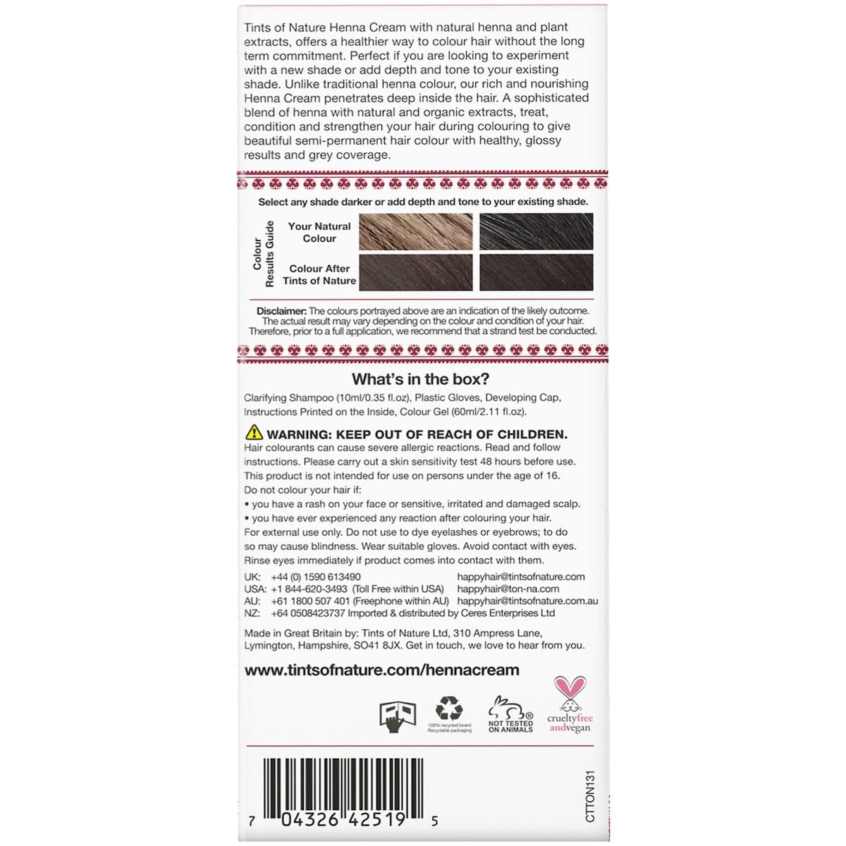 Thumbnail Tints of Nature Henna Cream Chocolate 70ml