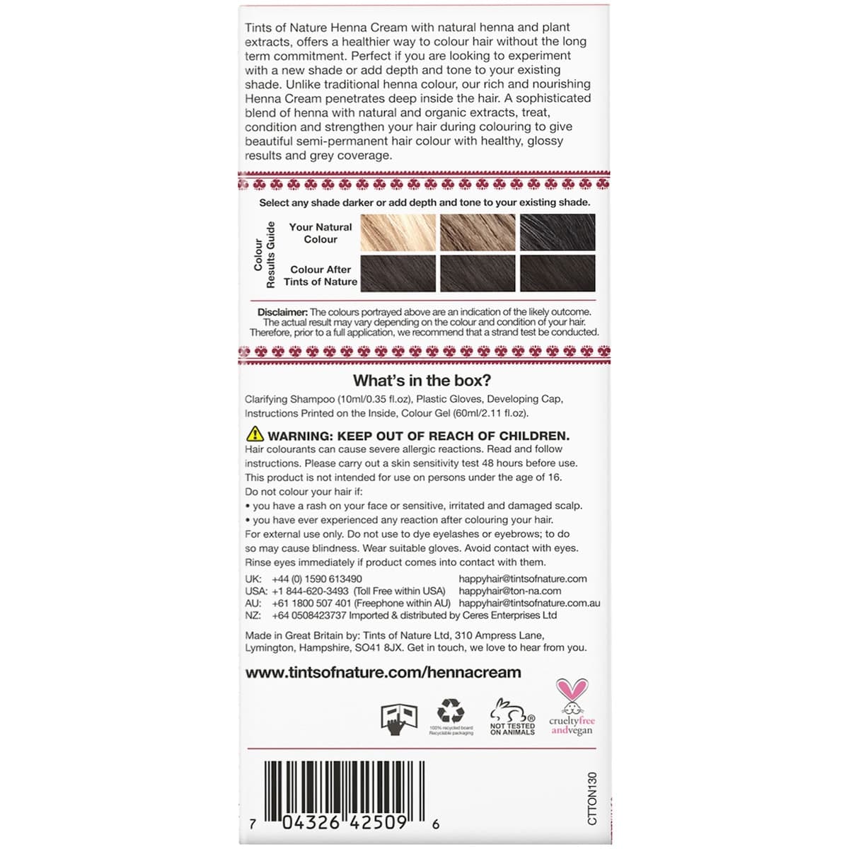 Thumbnail Tints of Nature Henna Cream Dark Brown 70ml