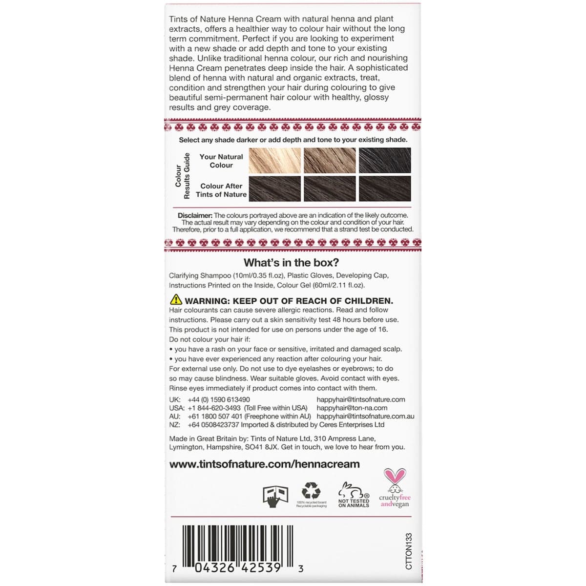 Thumbnail Tints of Nature Henna Cream Light Brown 70ml