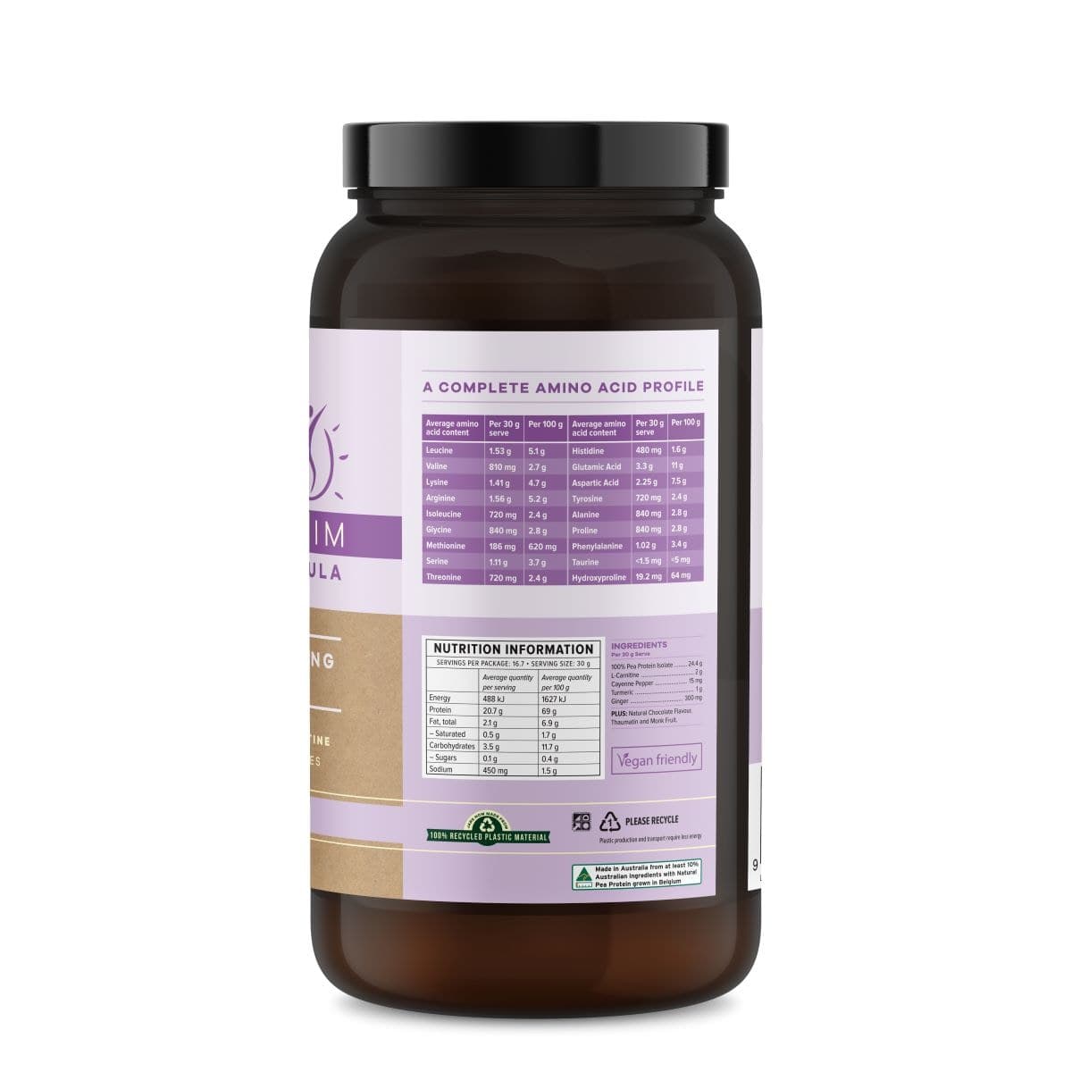 Thumbnail Vital Slim & Trim Protein Formula Vegan Slimming Blend Cacoa 500g