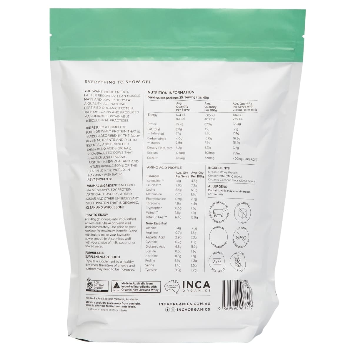 Thumbnail Inca Organics Organic Whey Coconut Protein Powder 1kg