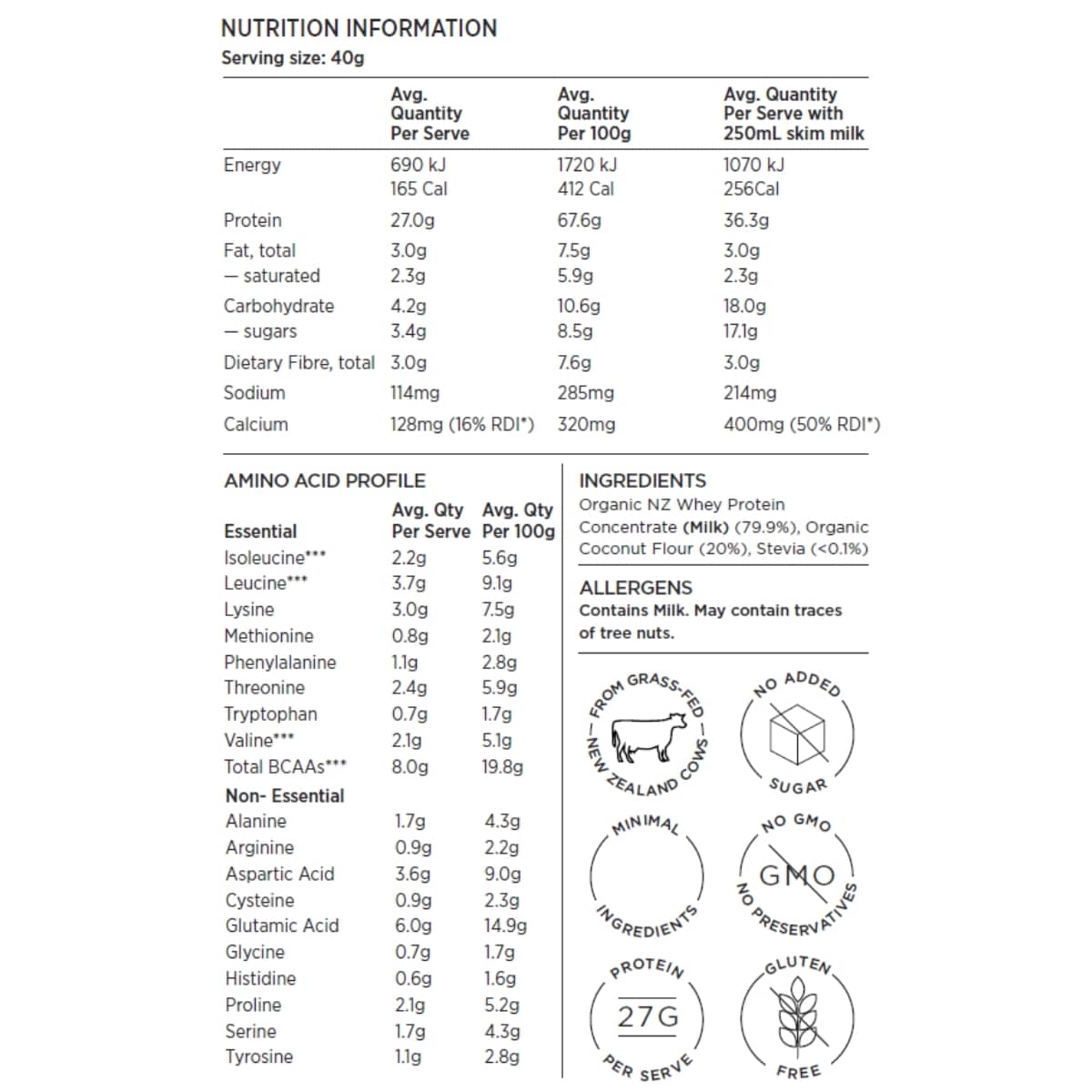 Thumbnail Inca Organics Organic Whey Protein Powder Coconut 400g