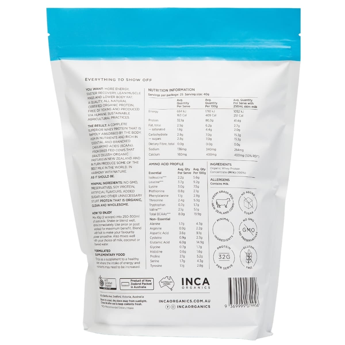 Thumbnail Inca Organics Organic Whey Protein Powder Natural 1kg