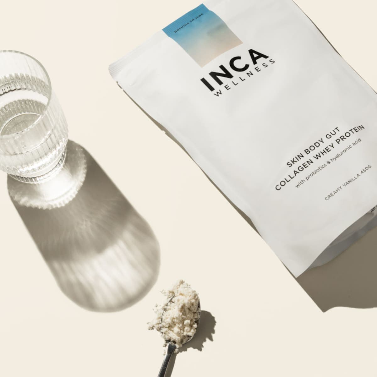 Thumbnail Inca Organics Skin Body Gut Collagen Whey Protein Creamy Vanilla 450g