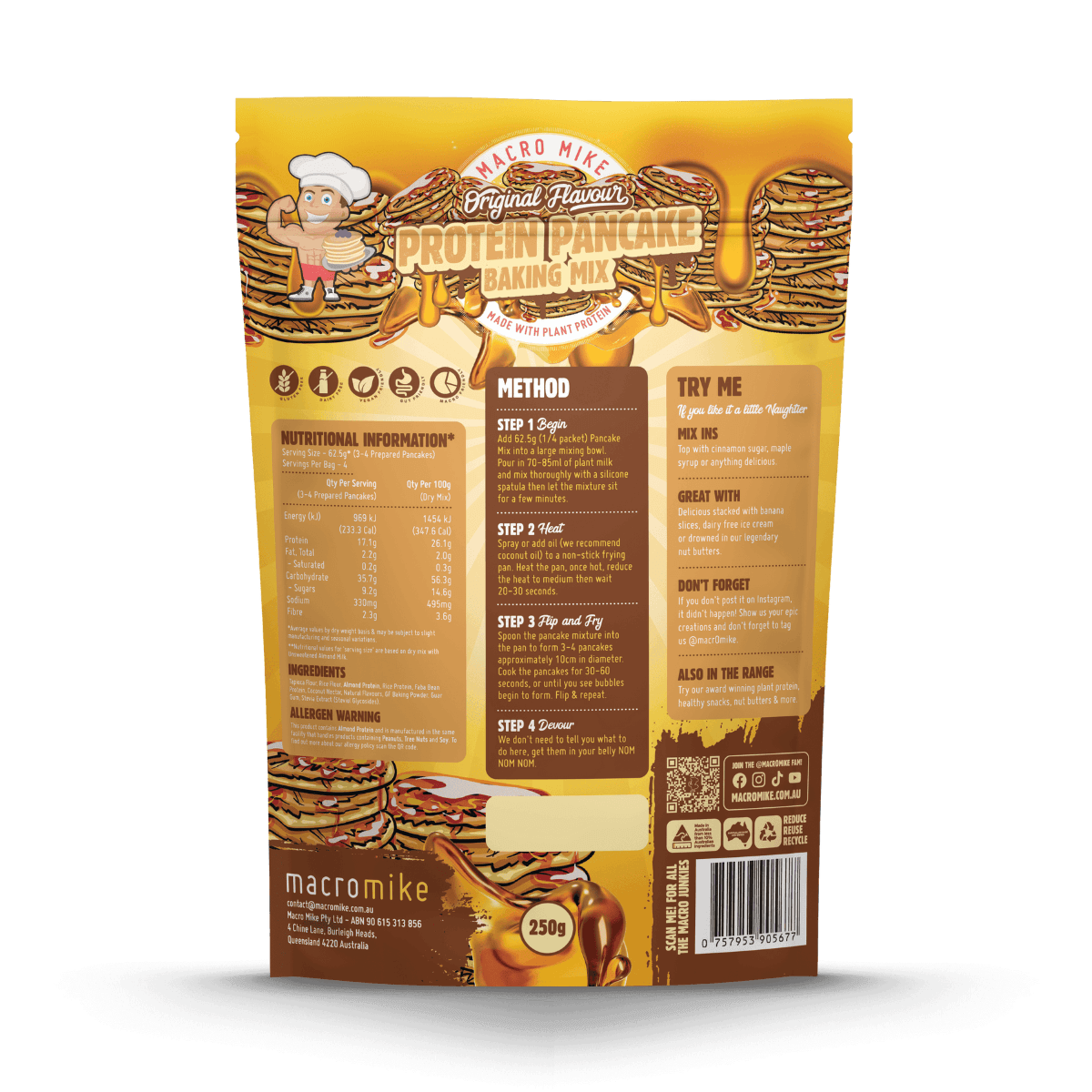 Thumbnail Macro Mike V2 Plant Based Protein Pancake Mix Original 250g