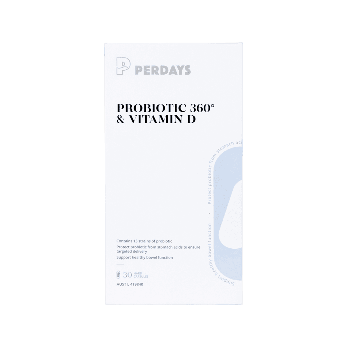 Thumbnail Perdays Probiotic 360 & Vitamin D 30 Capsules