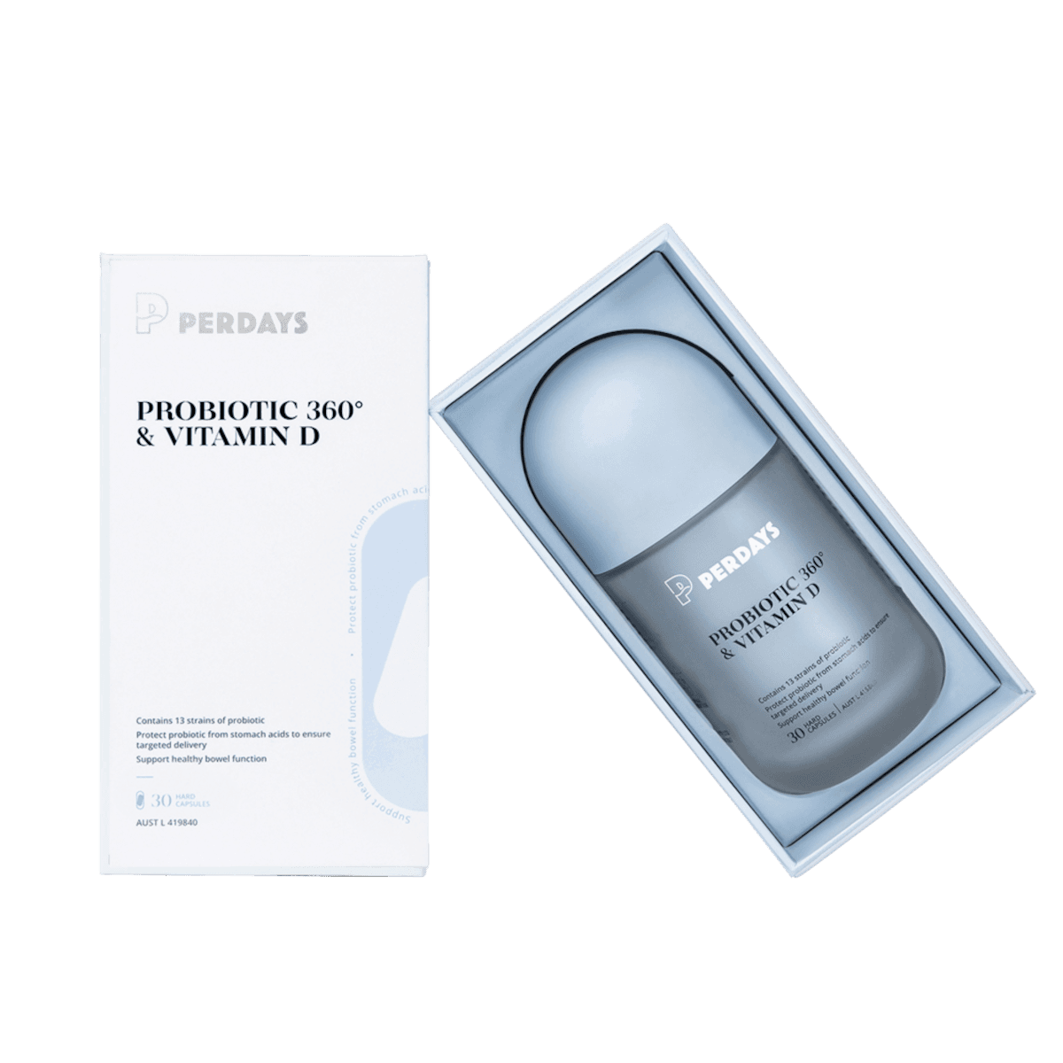 Thumbnail Perdays Probiotic 360 & Vitamin D 30 Capsules