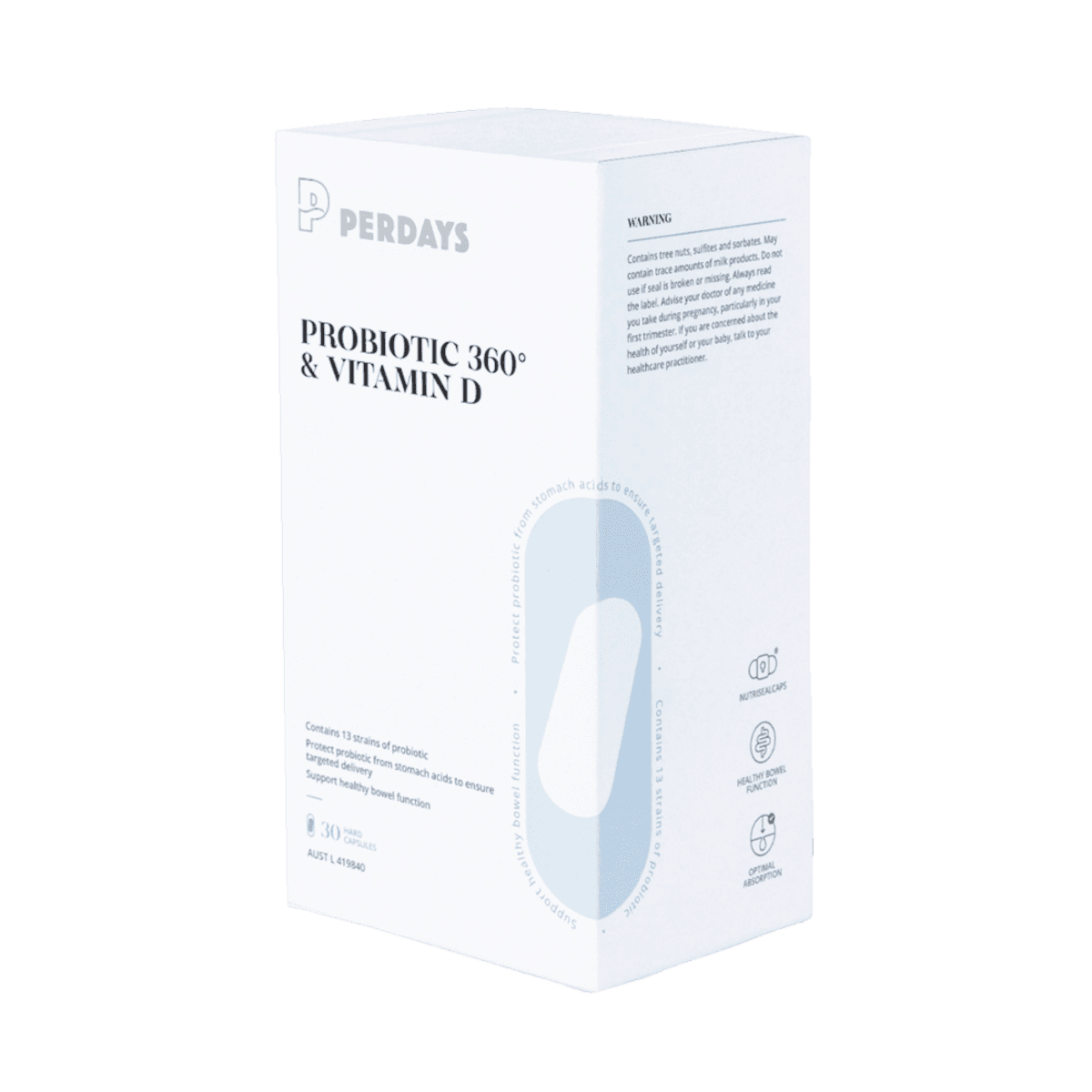 Thumbnail Perdays Probiotic 360 & Vitamin D 30 Capsules