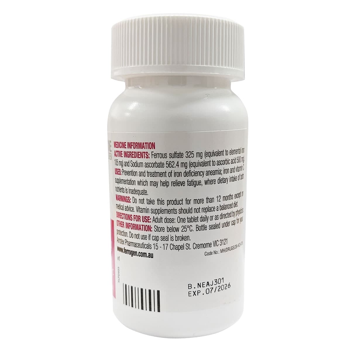 Thumbnail Ferrogen Iron + Vitamin C 90 Tablets