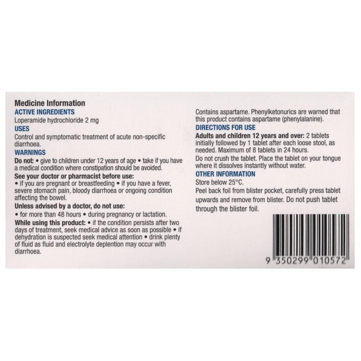 Thumbnail Chemists Own Diarrhoea Relief Melts 12 Orally Disintegrating Tablets
