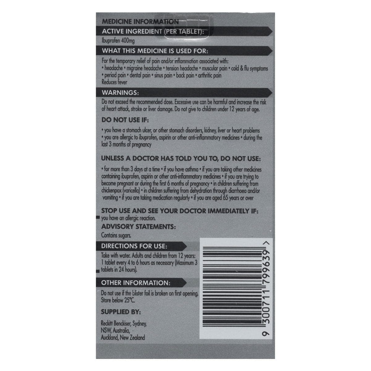 Thumbnail Nurofen Double Strength Ibuprofen (400mg) 12 Tablets