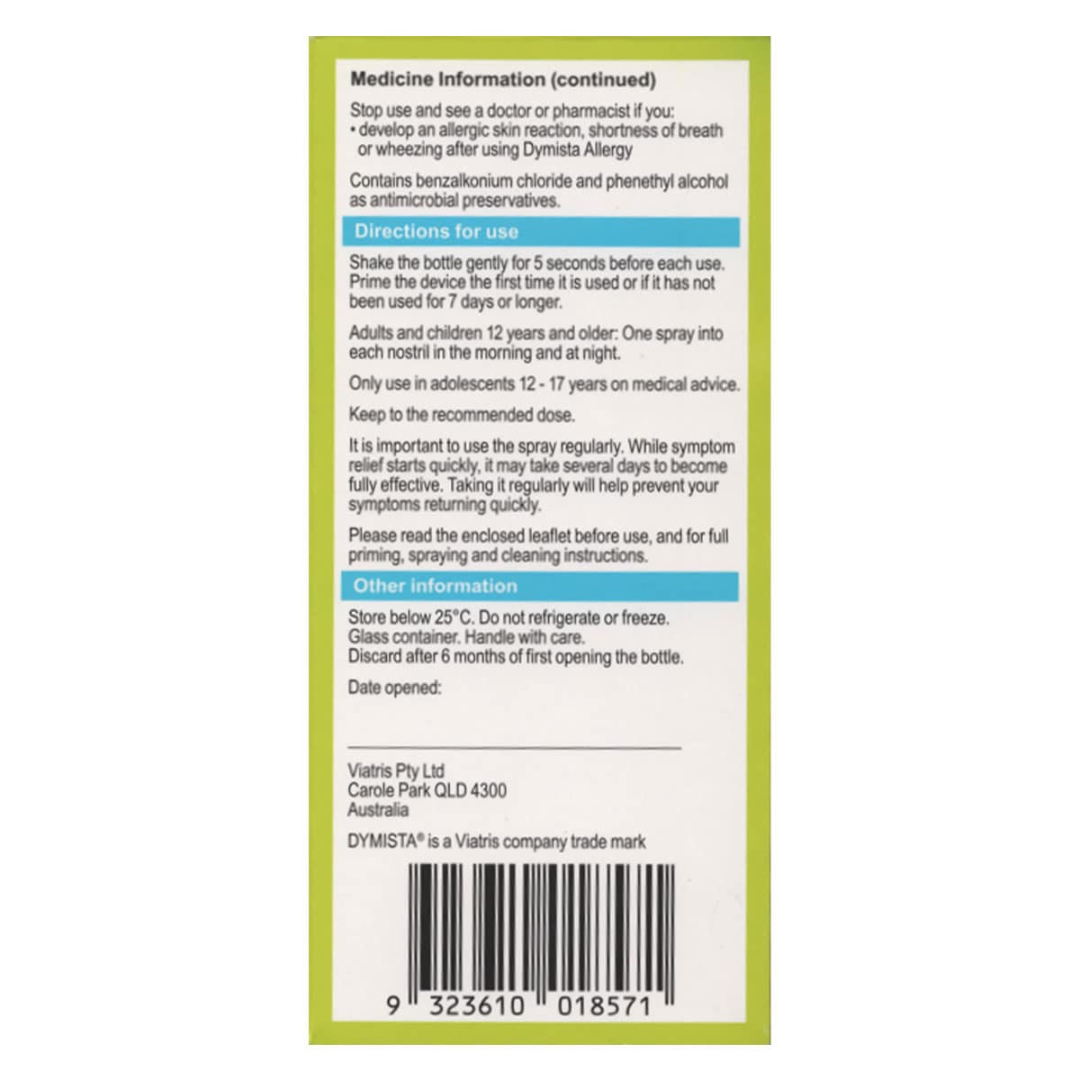 Thumbnail Dymista Allergy Nasal Spray 120 Metered Sprays