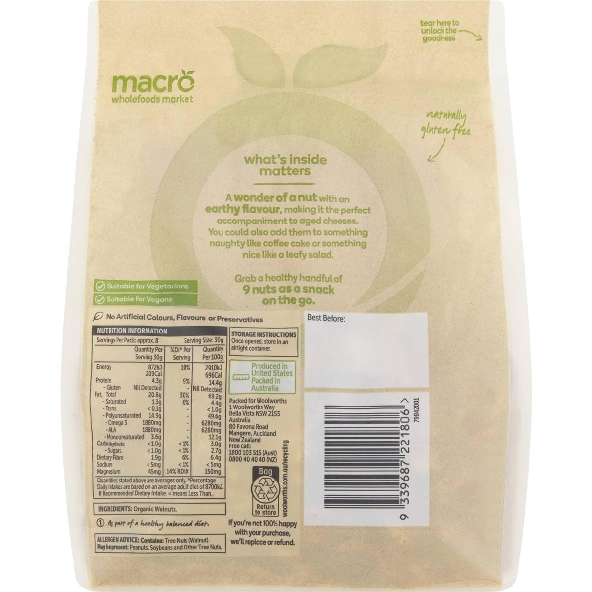 Thumbnail Macro Organic Walnuts 250g
