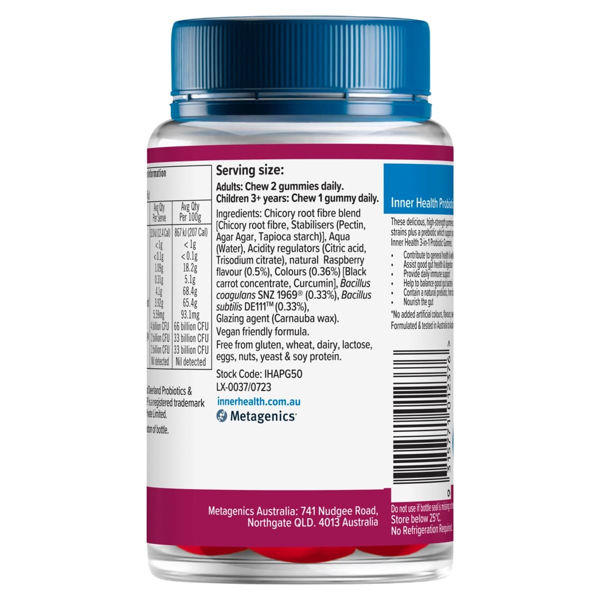 Thumbnail Inner Health Adults 3-In-1 Probiotic Gummies 50s