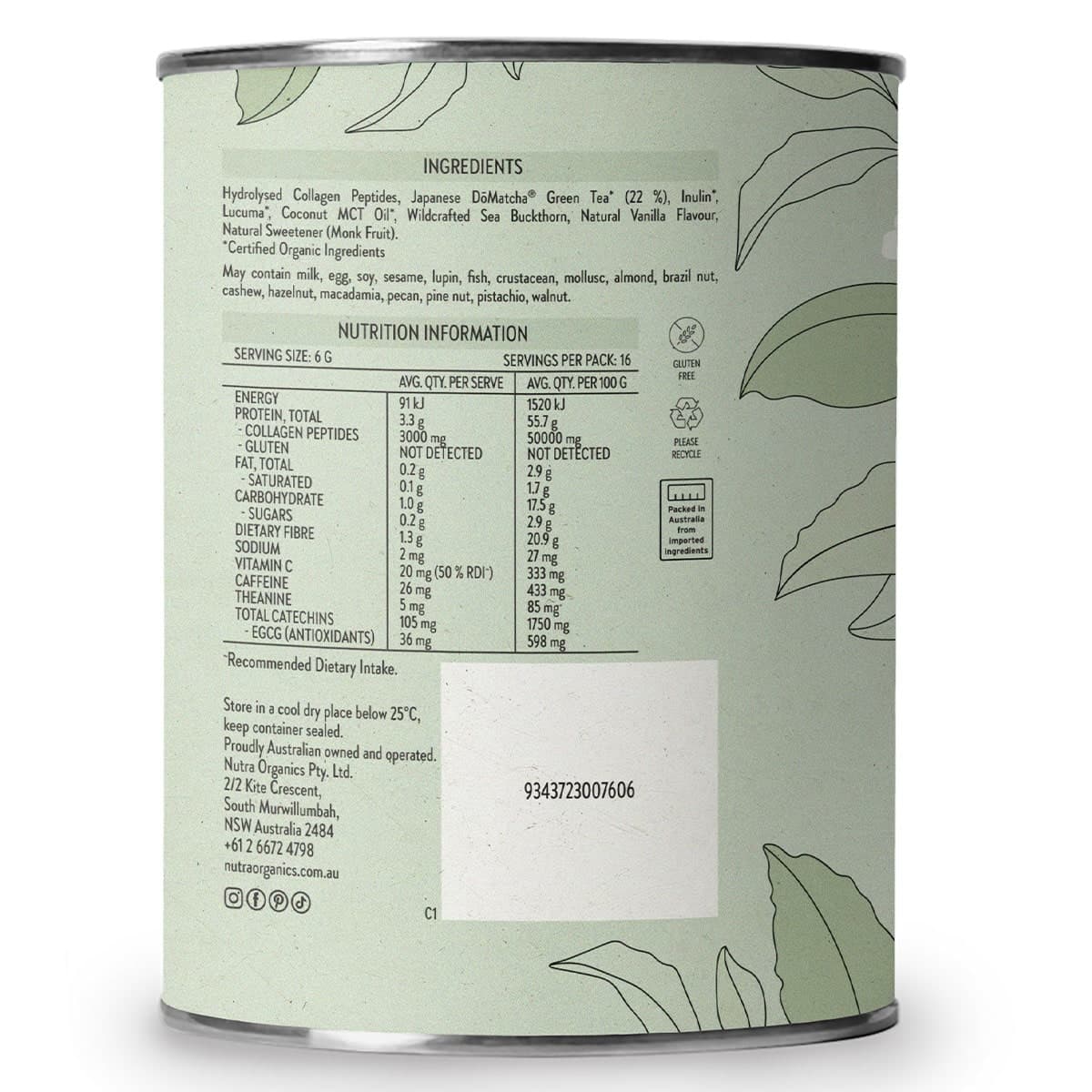 Thumbnail Nutra Naturals Collagen Matcha Latte 100g