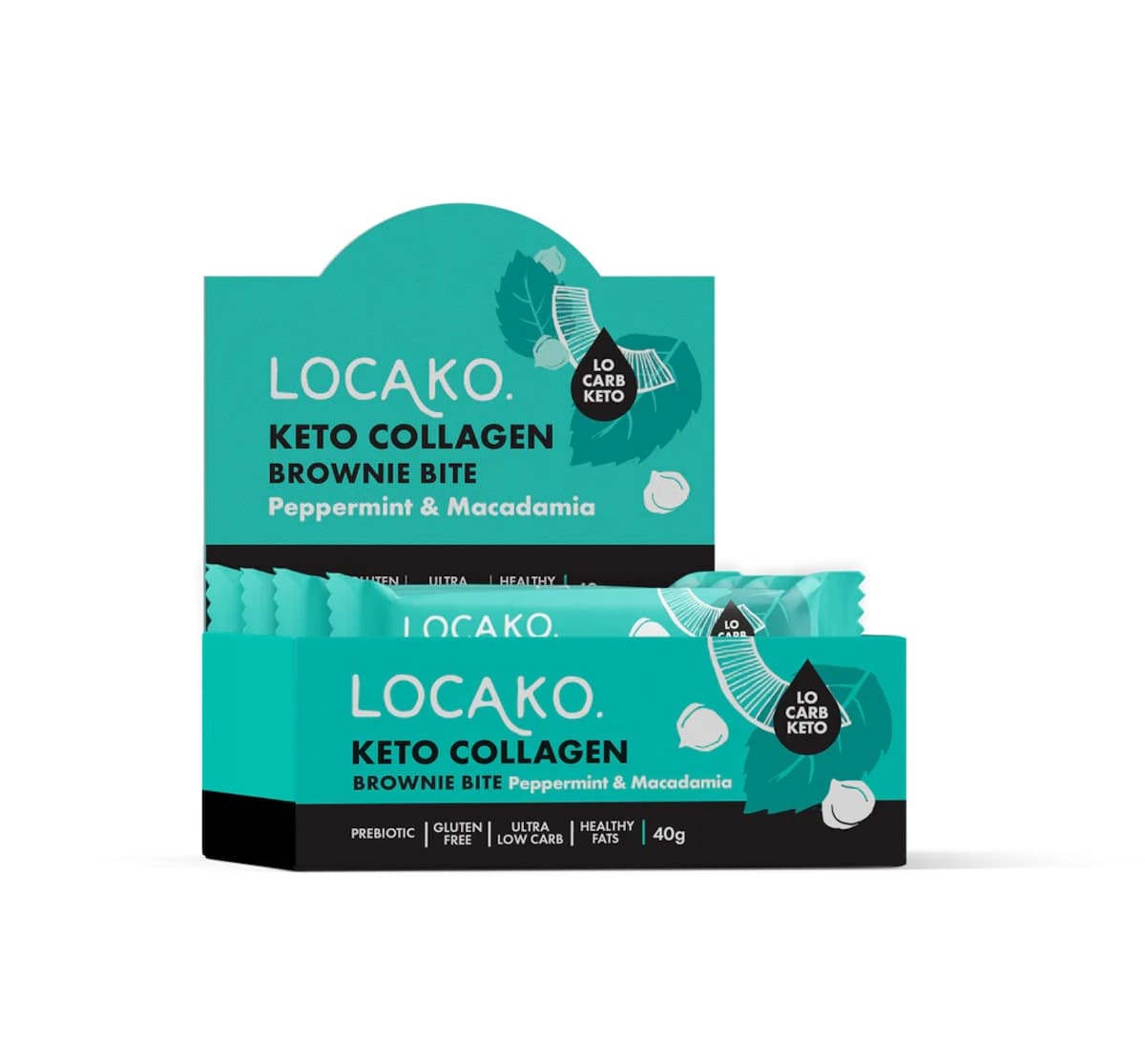 Thumbnail Locako Keto Collagen Brownie Bite Peppermint Macadamia 40g