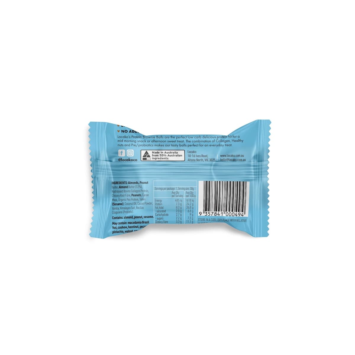 Thumbnail Locako Protein Brownie Balls Almond Butter Cookie Dough 30g