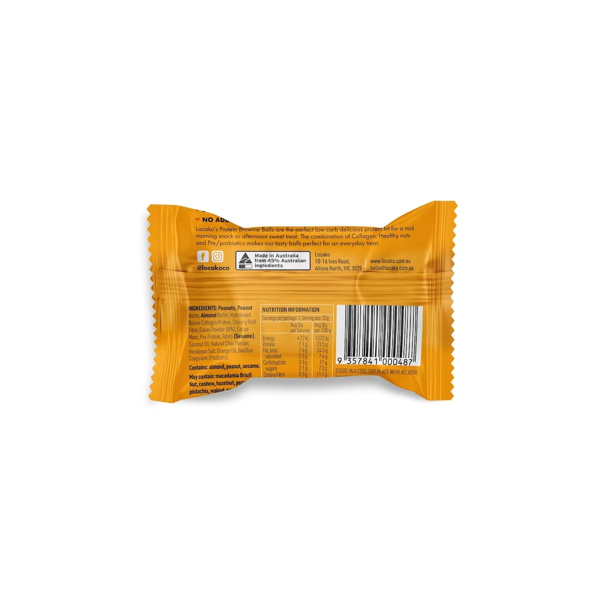 Thumbnail Locako Protein Brownie Balls Choc Orange 30g