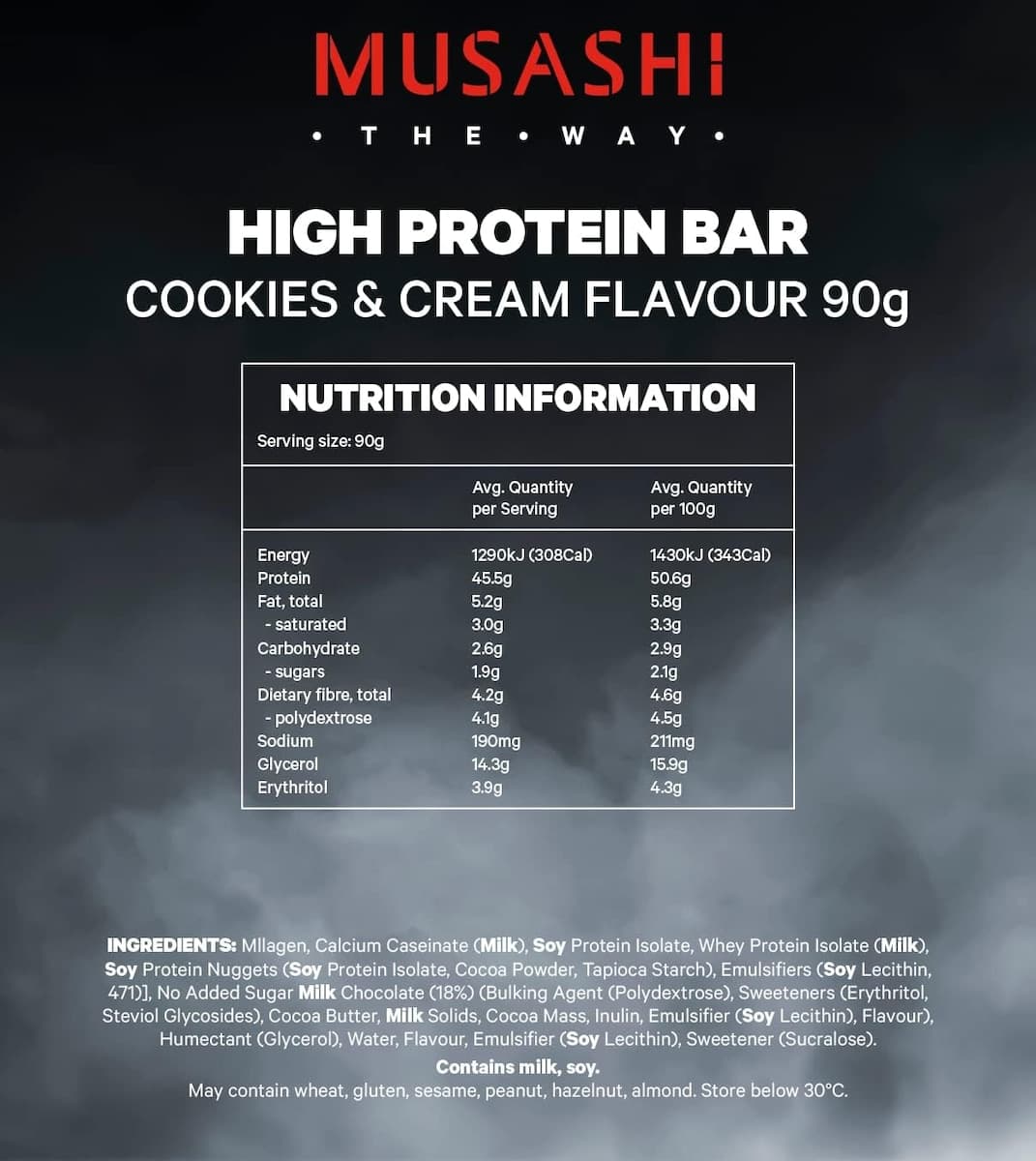 Thumbnail Musashi High Protein Bar Cookies & Cream 12 x 90g