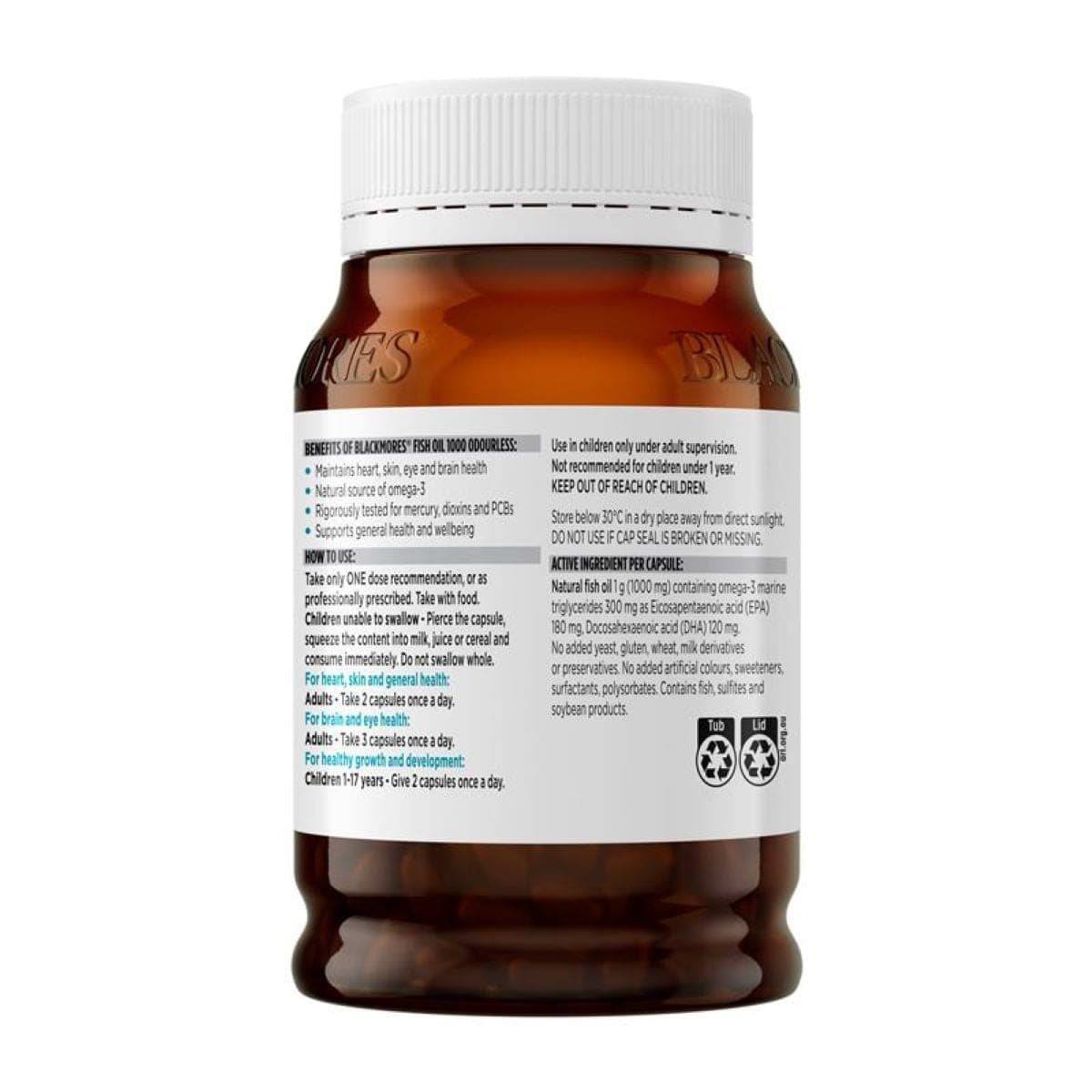 Thumbnail Blackmores Fish Oil Odourless 1000mg 200 Capsules