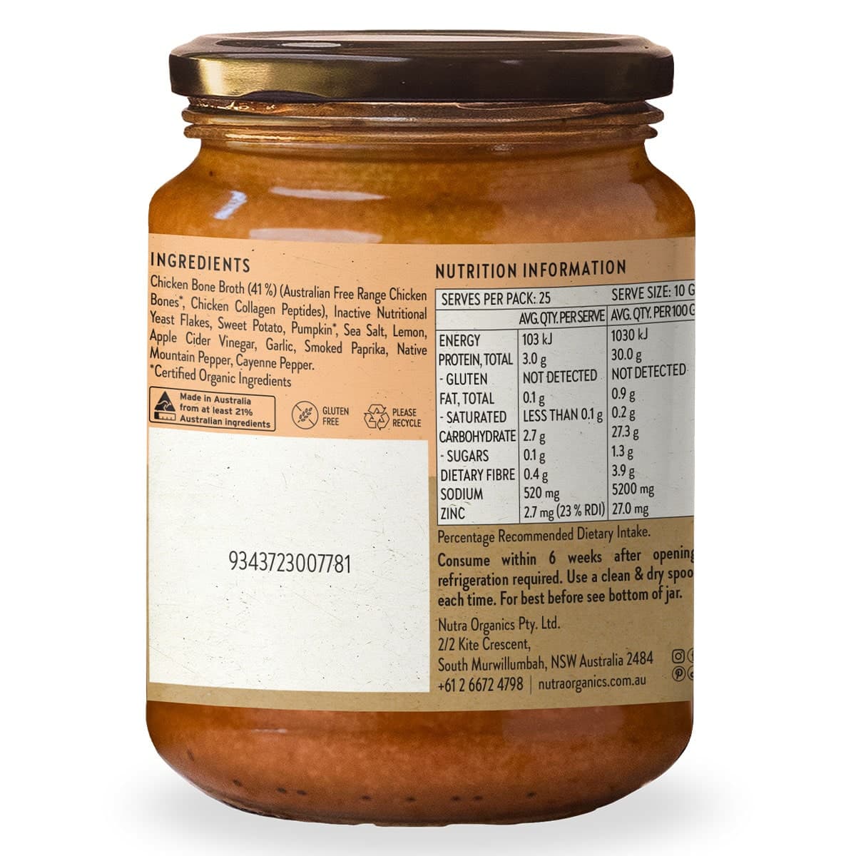 Thumbnail Nutra Naturals Chicken Bone Broth Concentrate - Lemon & Paprika 250g