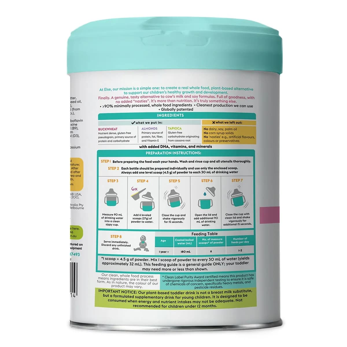 Thumbnail ELSE Nutrition Plant Based Toddler Drink 700g
