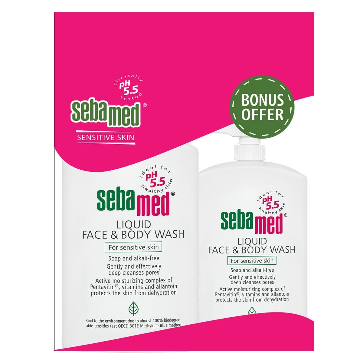 Thumbnail Sebamed Liquid Face & Body Wash 1 Litre + 300ml Wash Bonus Pack
