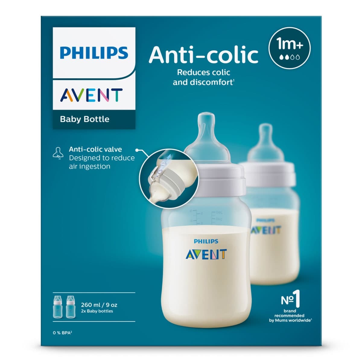 Thumbnail Avent Anti-Colic Baby Feeding Bottle BPA Free 2 x 260ml