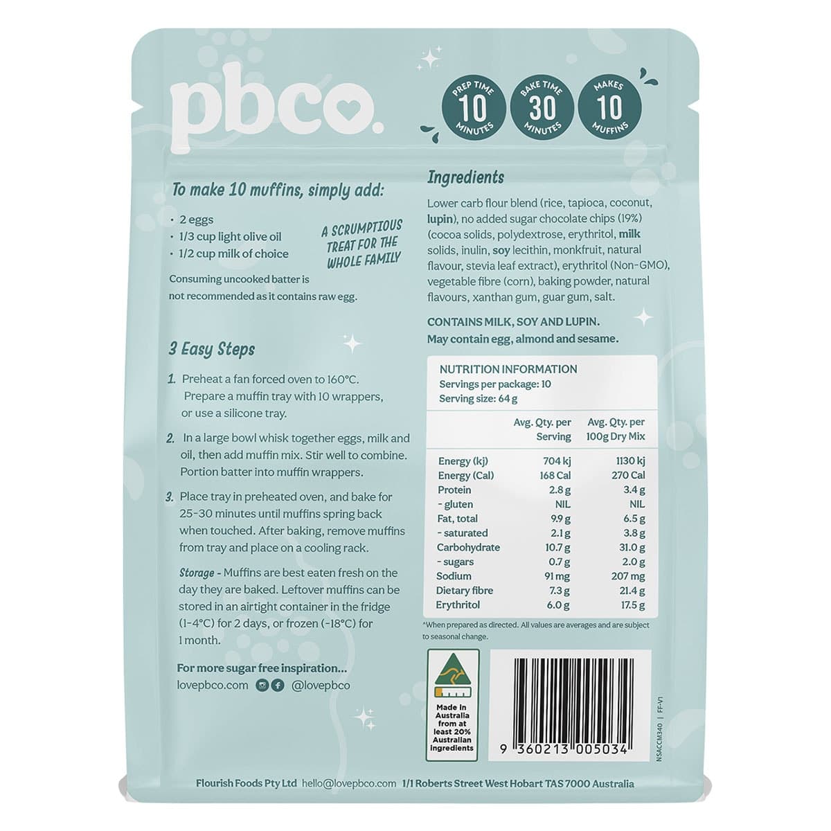 Thumbnail Pbco. Choc Chip Muffin Mix 340g
