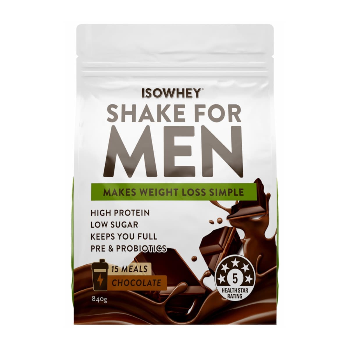 Thumbnail IsoWhey Men's Shake Chocolate 840g