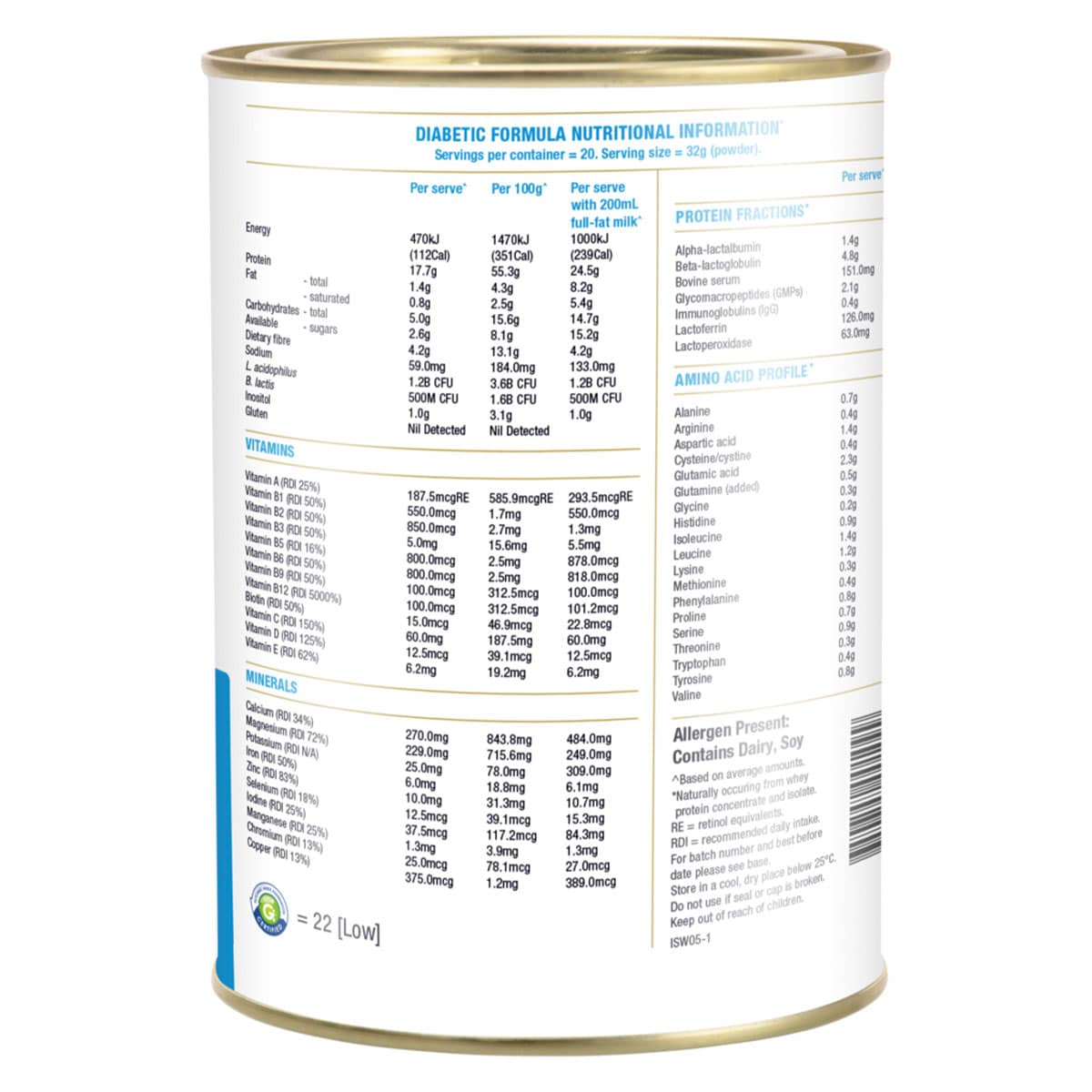 Thumbnail IsoWhey Clinical Nutrition Diabetic Formula Chocolate 640g