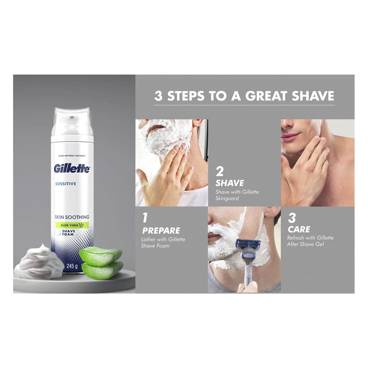 Thumbnail Gillette Sensitive Skin Soothing Shave Foam 245g