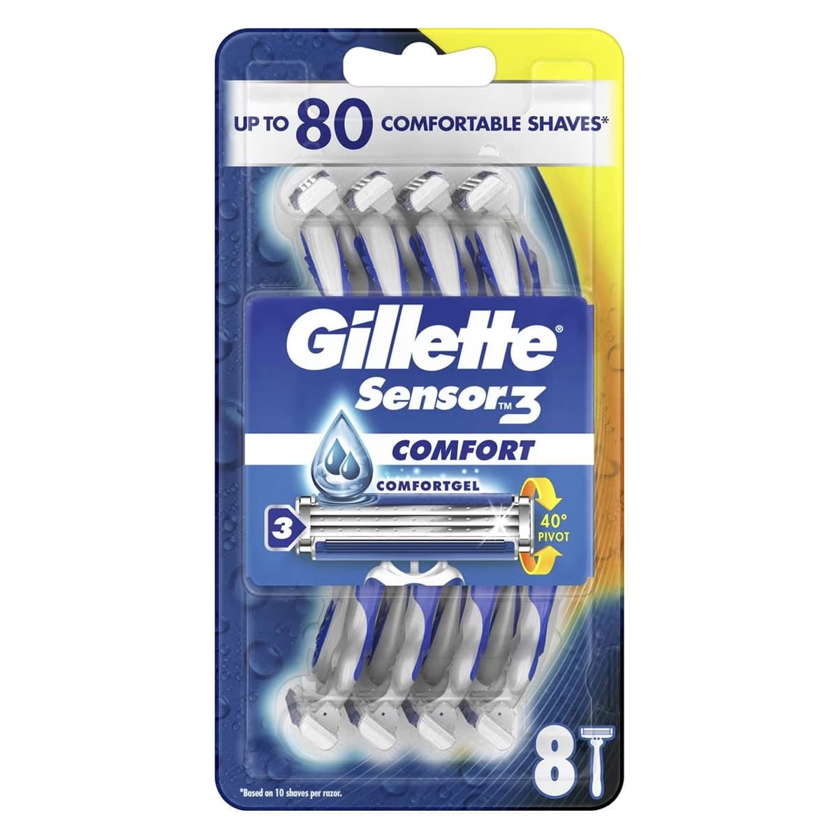 Thumbnail Gillette Sensor 3 Comfort Disposable Razors 8 Pack
