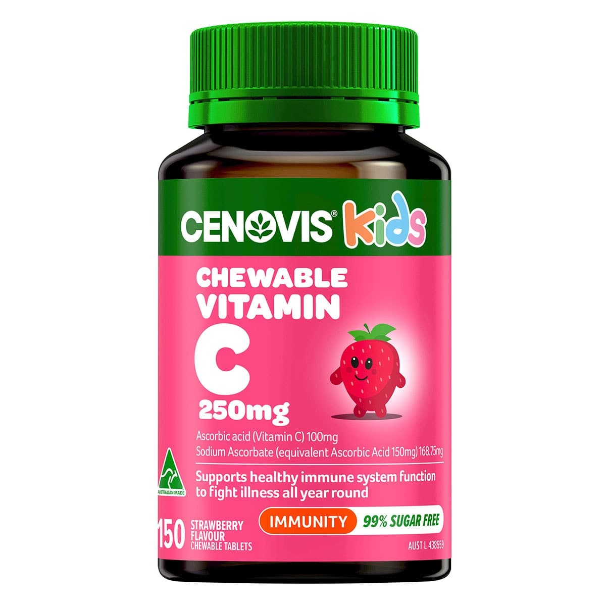 Thumbnail Cenovis Kids Chewable Vitamin C 250mg Strawberry 150 Tablets