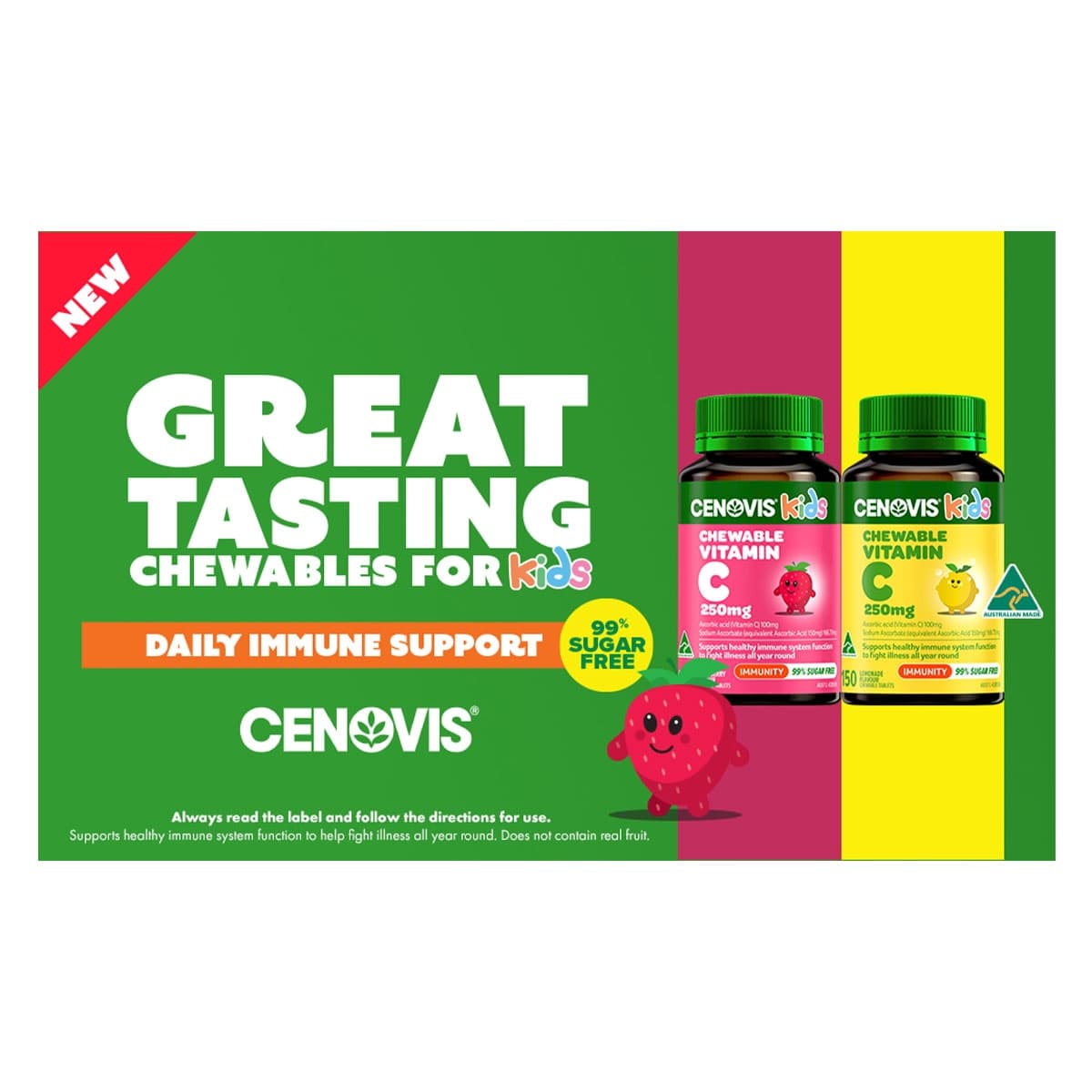 Thumbnail Cenovis Kids Chewable Vitamin C 250mg Strawberry 150 Tablets