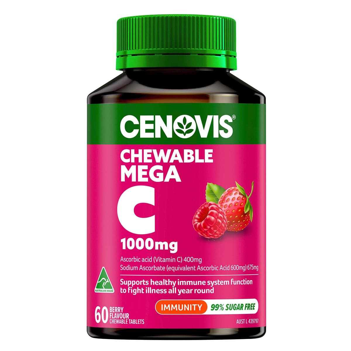Thumbnail Cenovis Chewable Mega Vitamin C 1000mg Berry 60 Tablets