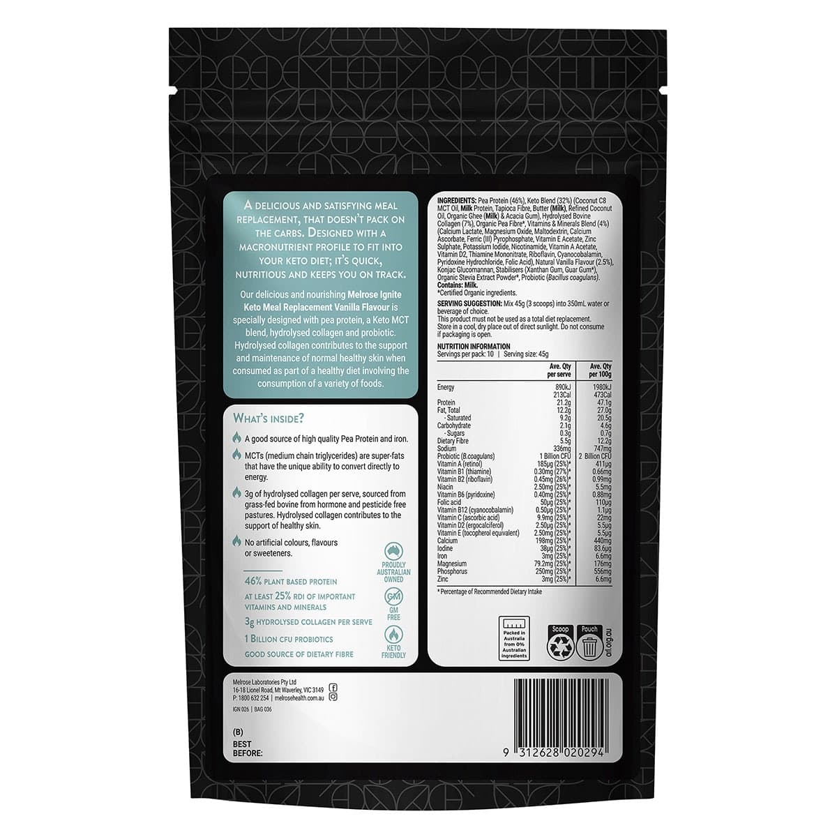 Thumbnail Melrose Ignite Keto Mct Meal Replacement With Mct Vanilla 450g