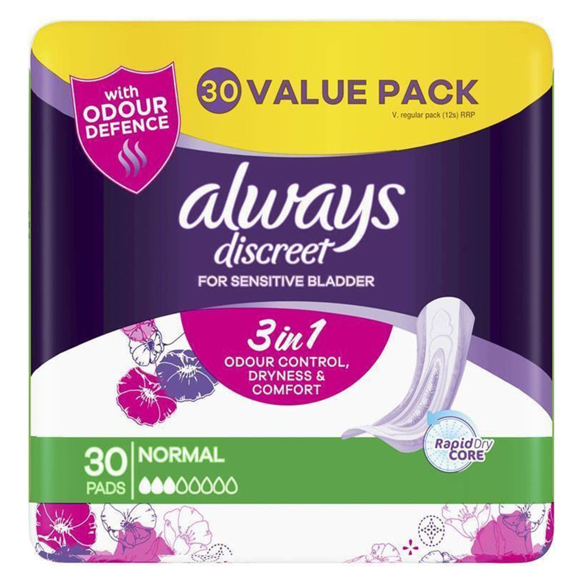 Thumbnail Always Discreet Incontinence Pads Normal 30 Pack
