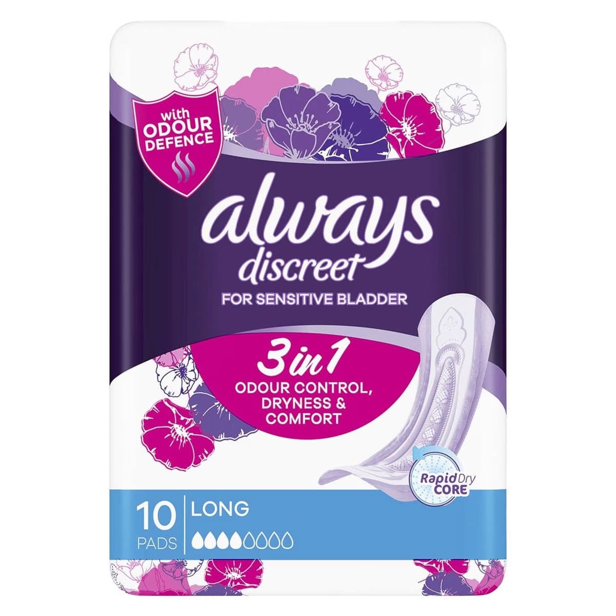 Thumbnail Always Discreet Incontinence Pads Long 10 Pack
