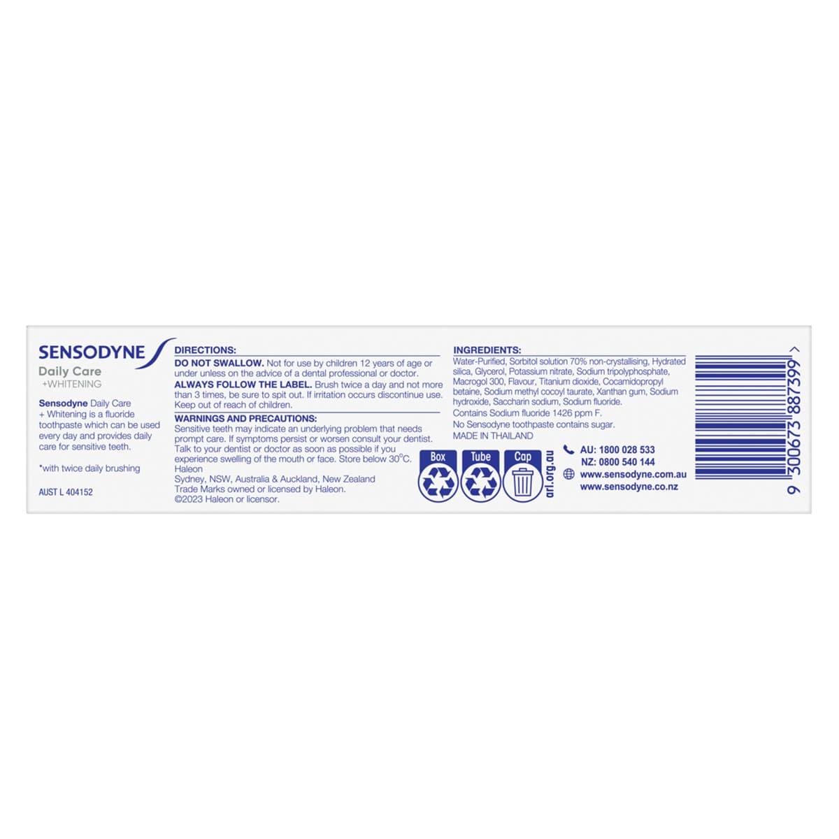 Thumbnail Sensodyne Daily Care + Whitening Toothpaste 100g