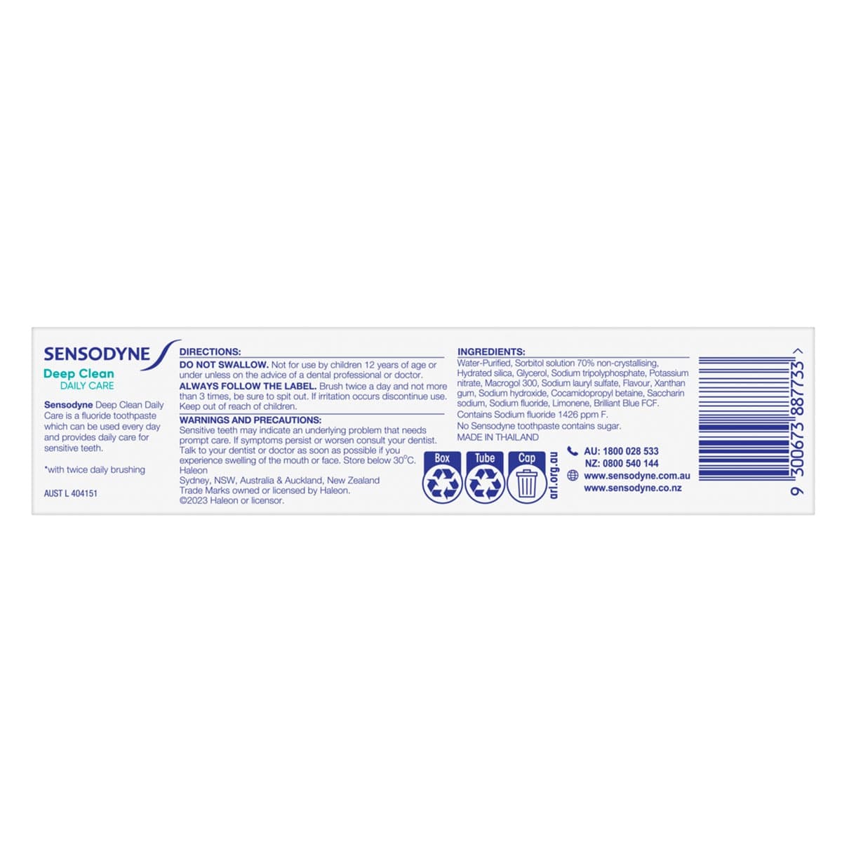 Thumbnail Sensodyne Deep Clean Daily Care Toothpaste 100g