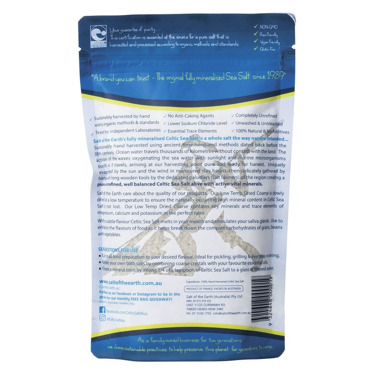 Thumbnail Salt Of The Earth Low Temp Dried Coarse Celtic Sea Salt 250g
