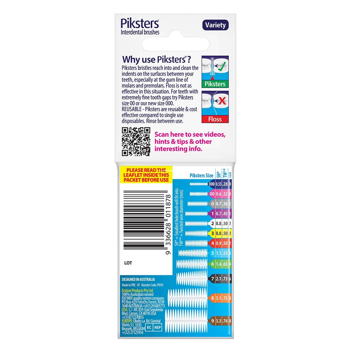 Thumbnail Piksters Interdental Brush Variety 9 Pack