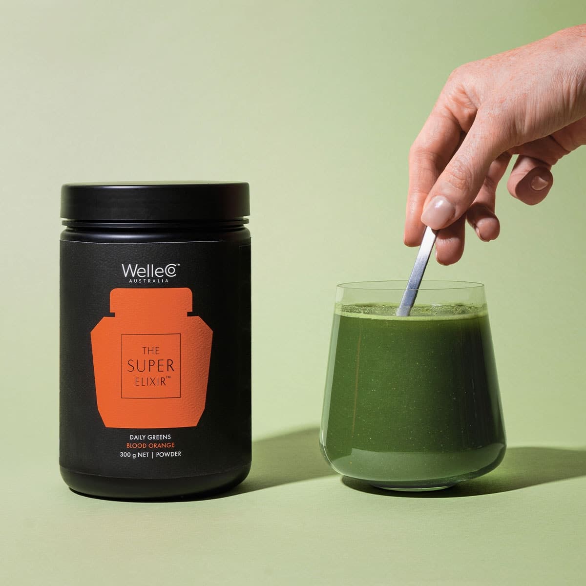 Thumbnail WelleCo The Super Elixir Daily Greens Powder Refill Blood Orange 300g
