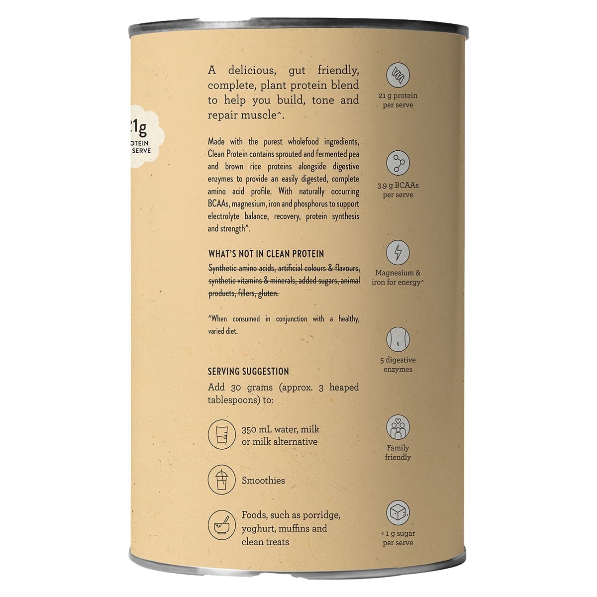 Thumbnail Nutra Organics Plant Based Clean Protein Creamy Vanilla 500g