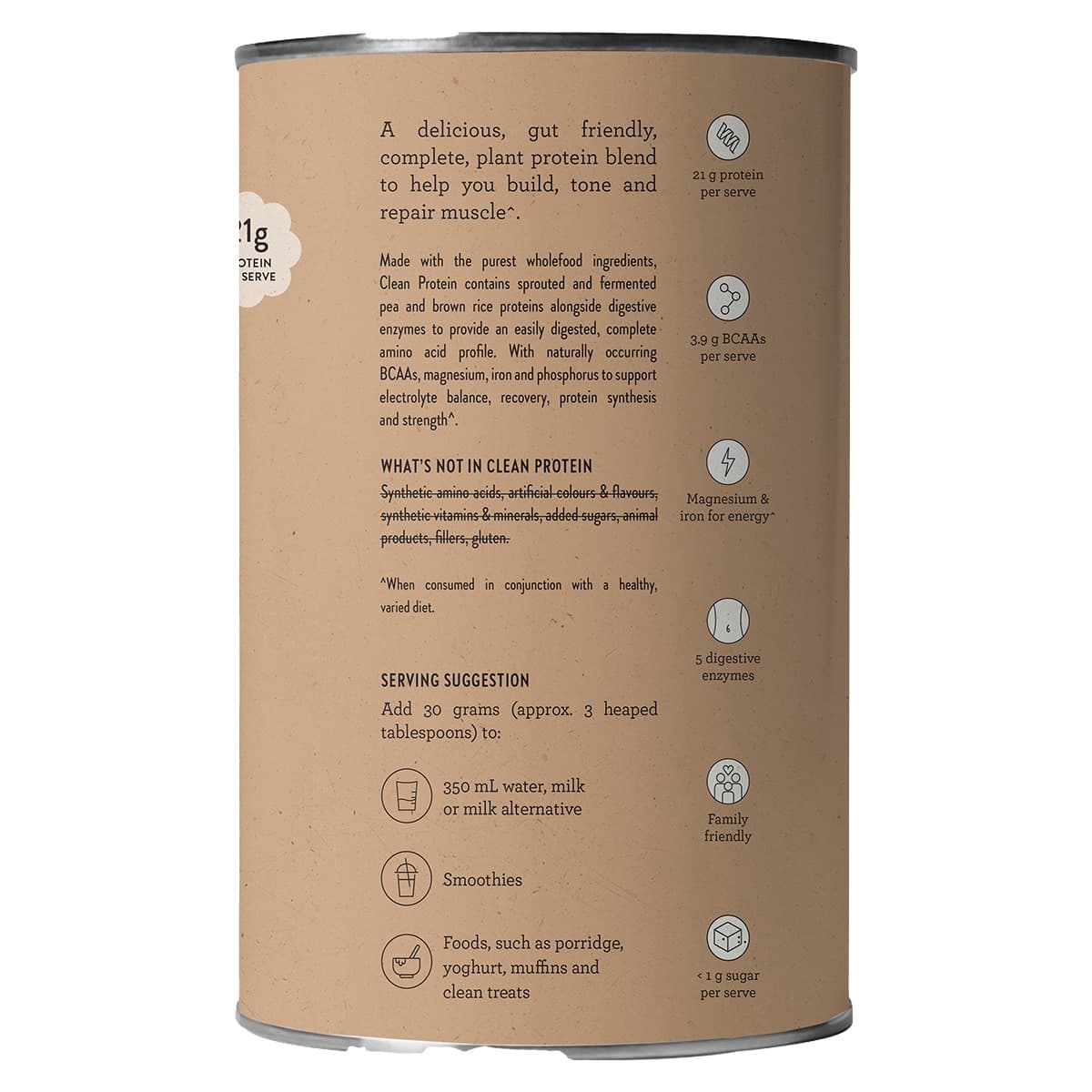 Thumbnail Nutra Organics Plant Based Clean Protein Smooth Chocolate 500g